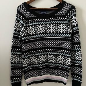 Tommy Hilfiger Nordic Snowflake Wool Blend Sweater Size M